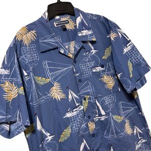 Weekender Casual Lifestyle Blue Sailboats Hawaiian Shirt